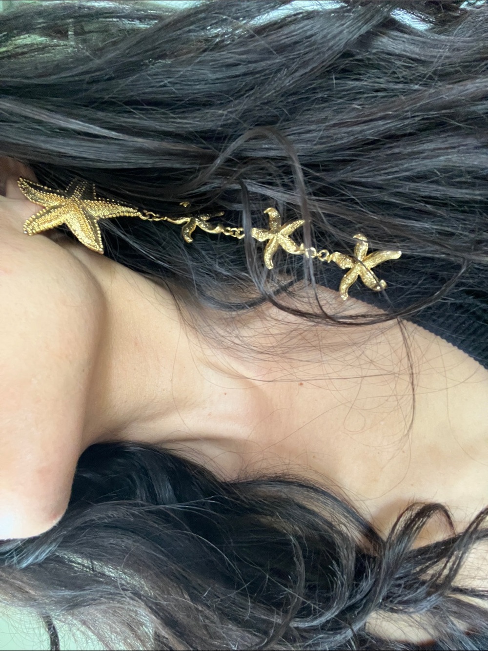 Gold Starfish Drop Earrings - Women's Beach-Inspired Accessory